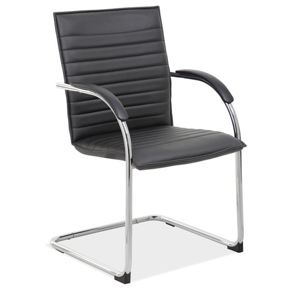 Officesource Ridge Collection Sled Based Guest Chair with Chrome Frame 9509VBK